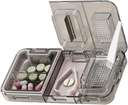 CFMOUR 3-v-1 Pill Cutter Splitter pre Tiny alebo malé veľké pilulky, Crusher Grinder s práškovou kefkou Grind Tablety, Pill Carrier pre skladovanie pilulky, Mills for Elderly, Kids&Pets, Black