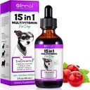 15 v 1 psa multivitamín, All-in-One Multi Tekutý multivitamín pre psy, Psie vitamíny a doplnok s trávenie, imunita, Alergia Podpora kože a plášťa, Hip & Joint, Všetky vekové kategórie, Plemeno 2 oz