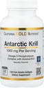 Kalifornia Gold Nutrition Antarktída Krill Oil, Omega-3 Fosfolipidy s prirodzene sa vyskytujúci astaxantín, Prírodné jahodové a citrónové príchute, Non GMO, 1000 mg, 120 Ryby Želatína Softgels