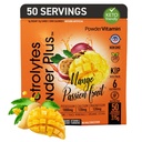 Prášokvitamín Electrolytes prášok Plus (50 Servings) Mango musionfruit Electrolyte prášok Zero Calorie Keto, 0 cukor, No Maltodextrín, 1000mg draslík, 120mg vápnik, 120mg horčík, hydratačný prášok