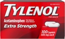 TYLENOL Extra sila Bolesť Reliever & Horúčka Redukcia 500 mg, Caplets 100 ea Balenie 2
