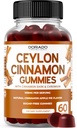 Ceylon škorica Gummies (60 gróf) Jablkový Cider Ocot, Turmerica, Berberine & Ginseng for Digestion Celková Wellness podpora - Ceylon Doplnky - Vegan Safe & USA