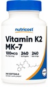 Nutricost Vitamín K2 MK-7 100 mcg, 240 Softgels - bezlepkové a non-GMO MK7