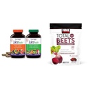 Natrol JuiceFestiv Daily Fruit & Veggie with SelenoExcell and Whole-Food [Phyto] Nutrients & Force Factor Total Beets Soft Chews with Cvikla, Nitrites, L-Citrulline, Grape Seed Extract