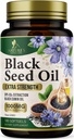 Black Seed Oil Softgels 1000mg - Premium Nigella Sativa Blackseed, Pure Natural Black Cumin Seed Oil & Antioxidant pre Skin & Immune Support - Non GMO, Bottled in USA Supplement - 180 Softgels