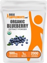 BulkSupplementments.com Organic Blueberry Extract Powder - Blueberry Extract Supplement, Antioxidant Support - Vegan & Gluten Free, 500mg per Serving, 1kg (2,2 lbs) (Pack of 1)