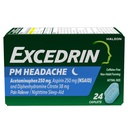 Excedrín PM pre úľavu od bolesti hlavy, acetaminofén 250 mg, aspirín 250 mg, difenhydramín Citrát 38 mg, bolesť úľava, nočné spánok-Aid, 24 Počet