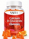 Calcium D-Glukarát Gummies 1000mg - CDG Cleanse Supplement for Men and Women, Hormone Metabolizmus Balance & Menopauza podporuje, non-GMO, Vegan, Gluten Free, Soy Free Supplements, 60 Gummy Chewables