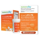NatureCity True-Life-PB Stable Blend Prebiotiká a probiotiká pre ženy a mužov - Digestívne Gut zdravotné doplnky pre ženy a mužov - Mliečne bez - (30 Veggie Kapsule)