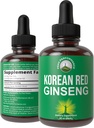 Korean Red Ginseng Tekuté kvapky s príjemnou chuťou. z Panax Korean Root Extract for Energy, Stamina, Focus. Vegan Nootropic, Zero Sugar Oil Tincture Bylinné doplnky pre mužov a ženy