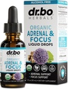 Adrenal Suplements Liquid Drops - Organic Adrenal and Focus Supplement, Cortisol Manager Adaptogen Dospelí, Ginkgo Biloba pre deti upokojiť - Prírodný mozog a pamäť únava Stres Pozor 1oz