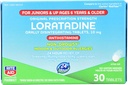 Rite Aid Detská non-Drowsy Alergy Relief, Loratadine 10mg, Mint Flavor - 30 Tablety 