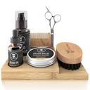 Striking Viking Brada rastová súprava - 7-piece Set, Sandalwood vôňa & Caddy - Olej a balzam s bradavice kefka, dvojsýtej Comb & Nožnice plus fúzy Comb pre grooming a styling