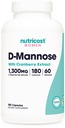 Nutricost D- Mannose s Cranberry extraktom pre ženy 1300mg 180 Kapsule