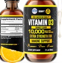 HERBIFY Vitamin D3 10000 IU - Made in USA Liquid Vitamin D Drops - Bone Strength and Immune Support Supplement - Sunshine Replacement - D3 Vitamin Bone and Teeth Supplement - 2 Oz