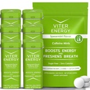 Viter Energy Original Caffeine Mints Spearmint Flavor 6 Balenie a 1/2 libra hromadný vak Bundle - 40mg kofeín, B vitamíny, bez cukru, Vegan, Výkonný Energy Booster pre zaostrovanie a výstražnosť