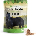 Strieborné ľanové byliny celkom Body Horse Supplements Powder for Mental & Celkové zdravie - Podpora Lepšia pleť a zdravá koza pre kone - Prírodné bylinné Equinity Horse Supplement - 1 LB Bag