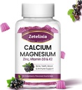 Vápnikové guličky s D3, kalcium Magnézium Supplement with Glycinate,Potasium,Vitamin D3 & K2, &Whole Natural Food for Bone & Immune Support-60 Žuvacie Gummy bazová príchuť