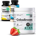 ColonBroom Psyllium Husk Powder, Colon Broom Colon Cleanser Fiber Supplement for Bloating Relief & Gut Health + Day & Night Burner Supplements, Weight Management Pills (60 Servings), 3 položky