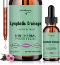 GREENPEOPLE Lymfatické kvapky - 10-in-1 Lymfatická očista doplnok w/Echinacea, Cleavers & Burdock Root - Imunitná podpora, Čistenie a detox - Pokročilá absorpcia, non-GMO (1 fl oz, 2 balenie)