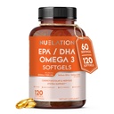 Omega 3 Rybí olej 2000mg. Rybí olej Omega 3 Doplnky na podporu zdravia srdca, mozgové funkcie a kardiovaskulárny systém - non-GMO, Gluten-free & Keto-Priateľ - 60 Servíry, 120 Softgels
