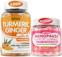 2 balenie Turmérske zázvorové Gummy + 1Pack Menopauza Supplement filled Gummies