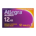 Allegra Adult 12-hodinové tablety na zmiernenie alergií, non-drowsy Indoor and Outdoor Alergy Medicine, 60 mg Fexofenadín HCI Antihistaminika Pill, 12-Count