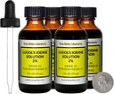 Lugolský jód / 2% roztok / 8 Oz vo fľaštine zo štyroch jantárových sklenených fliaš/Free Droppers/USA