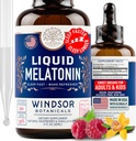 Liquid Melatonin for Adults and Kids 6 Years Up - 3mg Melatonin Drops Extra Strength Liquid Sleep Aid - Fast Absorbtion, Raspberry Vanilla Flavor Melatonina - 2oz, 2-Month Supply, Made in USA