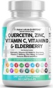 Q Defend Quercetin Supplement with Zinc Vitamín C Vitamín D bazová kurkuma čierne korenie cesnak zázvor mora mach Lyzín Stinging Nettle Reishi Mushrom Immune Support 60 Kapsule by Clean Nutra