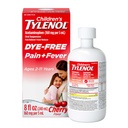 Detský tylenol Tekutá bolesť Relief & Fever Medicine, Perorálna suspenzia, Farbivá, Acetaminofén, No Aspirin, No Ibuprofen, No High Fructose Corn Sirup; Cherry Flavor, 8 fl. oz.; Balenie 1