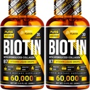 PURE VÝSKUM Biotín a kolagén 60.000mcg Rast vlasov Tekuté kvapky, Podpora: Silné nechty, Žiariaca koža, zdravý rast vlasov, viac absorpcie ako kapsuly a tablety (4Fl Oz)