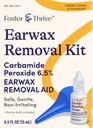 Foster & Thrive Earwax odstránenie Kit, Softens & Looses Prebytok Earwax, Bezpečné, Jemné a nedráždivé, Karbamid Peroxid 6,5%, Obsahuje kvapky a ušné striekačky žiarovky, 0.5 Oz