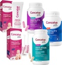 CONCEIVE PLUS Complete Fertility Bundle - Snažím sa Conceive páry Kit TTC Fertility Supplements and Sperm Friendly Lubricants