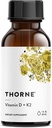 THORNE - vitamín D + K2 Tekutina s merným dávkovačom - vitamíny D3 & K2 na podporu zdravých kostí a svalov* - 1 Fl Oz (30 ml) - 600 Servírov