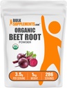 BulkSupplementments.com Organické Beet Root Powder - Superfood Supplement, Repeat Root Supplements - Vegan & Gluten Free, 3,5 g per Serving, 1 kg (2,2 lbs) (Pack of 1)
