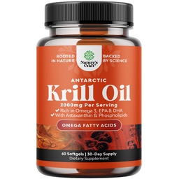 Antarktída Krill Oil 2000mg Softgels per Serving - Omega 3 Krill Oil Supplement with EPA DHA & Astaxantin (60 count (Pack of 1)