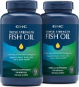 GNC Triple sila Rybí olej, Dvojbalenie, 120 Softgels na fľašu, podporuje srdce, mozog, koža, oči a spoločné zdravie