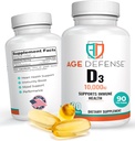 Vitamín D3 10000 IU - 90 Vitamín D 10000 IU Softgels for Heart Health, Immune Support, Mental Clarity & Muscle Function Support - Tablety s vysokými dávkami vitamínu D3 pre mužov a ženy - 250 μg