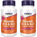 Teraz potraviny Vitamín D-3 & K-2, 120 Rastlinná kapsula (2 balenia)