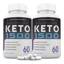 Justifikované laboratóriá (2 balenia Advanced Keto 1500 Keto pilulky 1275MG Nová a vylepšená formula obsahuje jablkový Cider Ocogar Extra panenský olivový olej prášok zelený čaj Leaf 120 Kapsule