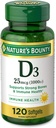 Prírodný bounty vitamín D3 1000 100 mg mäkké gély, 120 Počet