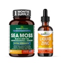 SANDHUHERBALS Sandhu Herbals Sea Moss 60 Kapsule & Liquid Zinok Ionic Drops Supplement 4 fl oz 