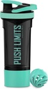 Artoidný režim 24-Ounce Protein Shaker Bottle, Dual Mixing Technology, BPA Free, Aqua Green/Black