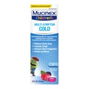 Mucinex Detské multi-Symptom Cold Relief Liquid- Reliefes Stuffy Nose, Chest Congestion, Kašeľ & Mucus, Explorant & Kašeľ Potláčač s Dextrometorfan, Guaifenesin, Fenylefrin, 4 oz.