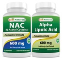 Najlepšie prírodné NAC 600 mg & Alpha Kyselina lipoová 600 mg