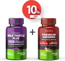 ORZAX Milk Thistle Plus 120 Vegatable Kapsule a Premium Ginseng 120 Vegatable Kapsule, Bundle