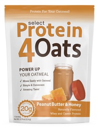 PESCIence Protein4Oats, Protein Powder to Make Amazing Ochutnávka proteínovej ovsené vločky, s srsťou a Casein, Gluten Free, Arašidové maslo a med, 12 Servíry
