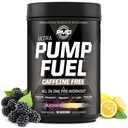 PMD Sports Pump Fuel Ultra Caffeine Free - Premium Pre Workout Powder & Muscle Pump, väčšie zameranie, vytrvalosť a zotavenie, Premium Creatine, Arginine & Beta Alanine - BlackBerry Lemonade (30 Servings)