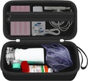 Cestovné puzdro pre prenosné rozprašovač stroj pre dospelých a deti, Astma Inhaler Nosenie tašky, Inhaler Spacer Storage Usporiadač púzdra Organizátor, Handheld Mesh Atomizer Machine Holder, Black (CASE LEN)